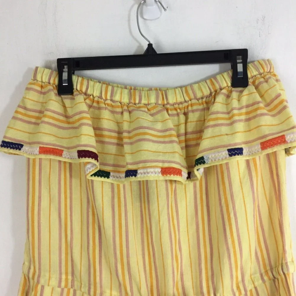 Kopal Rinku Strapless Romper Yellow Stripe Ruffle - Picture 2 of 8
